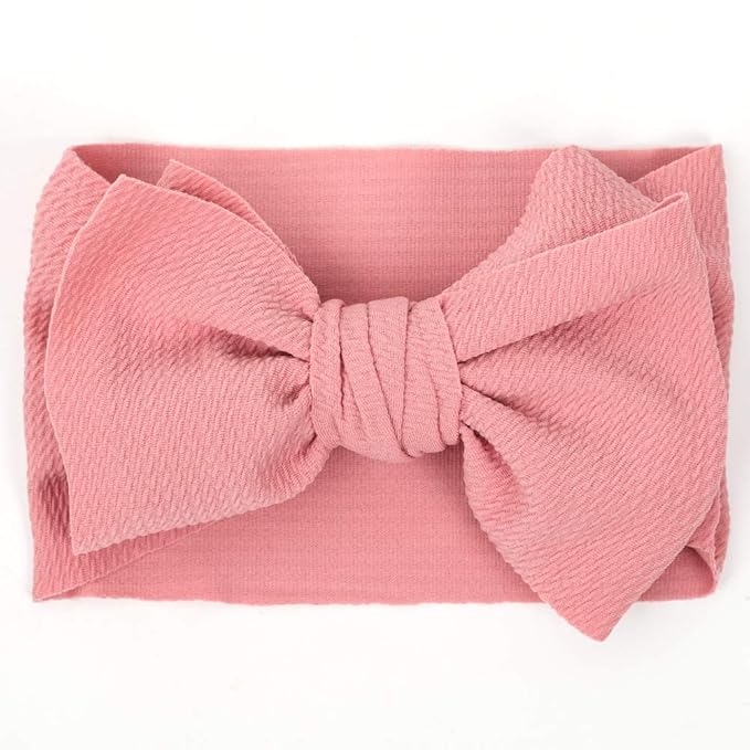 KIDOCHEESE Oversized Baby Headbands with Bows - Elastic Nylon Hairbands, Head Wraps and Hair Accessories for Newborns, Infants, Toddlers and Kids