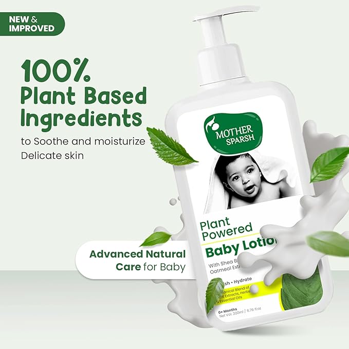 Mother Sparsh Plant Powered Natural Baby Lotion and Baby Wash (200ml Each)