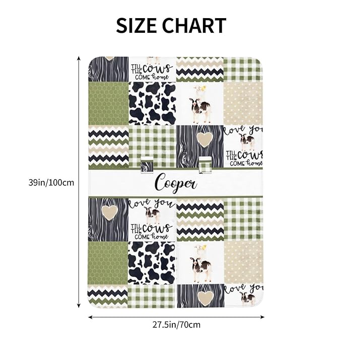 Personalized Baby Car Seat Canopy for Babies, Custom Name Car Seat Covers for Boys and Girls, Opening Minky Nursing Breastfeeding Cover for Infant, Carseat Canopies for Newborn (Farm Cow)