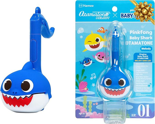 Otamatone Melody [Special Baby Shark Edition] Portable Mini Size Electronic Keychain Musical from Japan – by Maywa Denki [English Instructions] – Daddy Shark