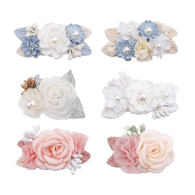 Flower Hair Clip BFNAAgirl Baby Girl Hair Bows Exquisite Hair Accessories Alligator Clips for Infants Toddlers Teen Kids Gift 6pcs/set