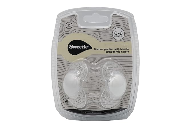 SWEETIE TRITAN ORTHODENTIC Pacifier Silicone Nipple 2PCS 0-6 M (0-6 Months, White)