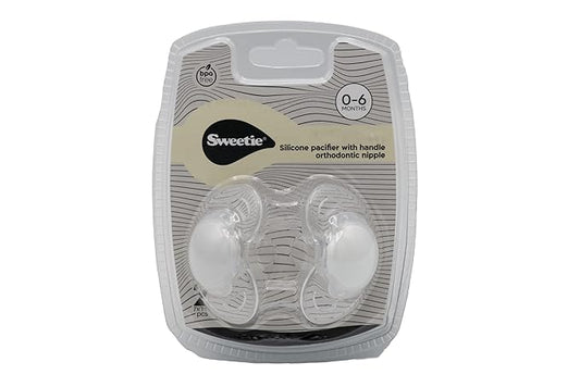 SWEETIE TRITAN ORTHODENTIC Pacifier Silicone Nipple 2PCS 0-6 M (0-6 Months, White)