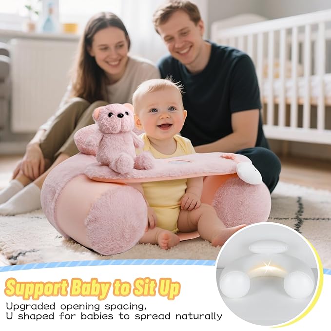 KAKIBLIN Baby Sit Me Up Seat, Inflatable Baby Seat with Cover for Babies 3-36 Months,Portable,Inflatable Sit & Play Floor Seats for Sitting Up
