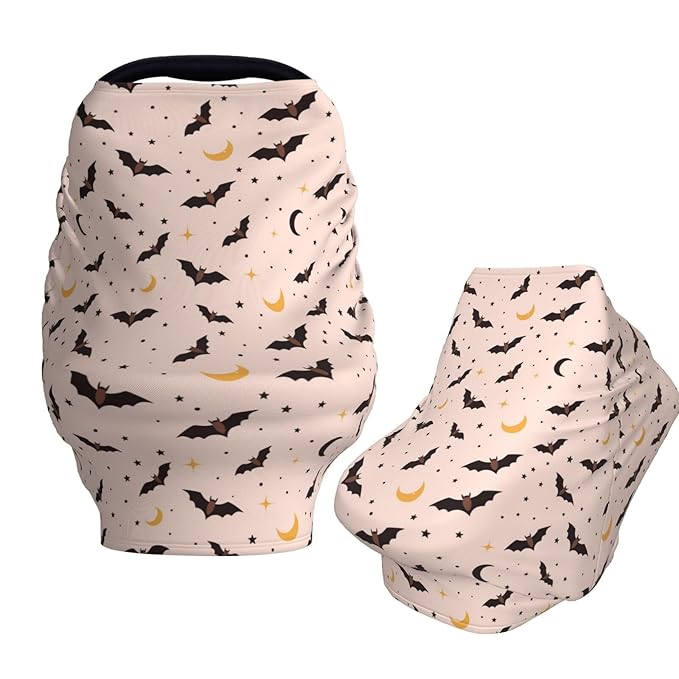 Halloween Bat Baby Car Seat Covers Carseat Canopy Soft Infant Stroller Cover Nursing Breastfeeding Covers for Girls Boys Newborn