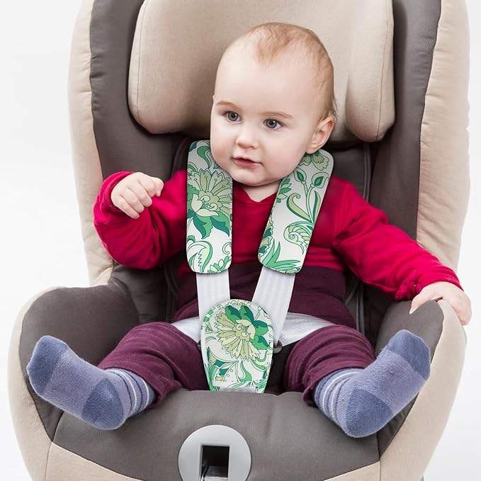 Accmor Car Seat Strap Pads Set for Baby Toddler Kids, Car Seat Strap Covers with Hip Support, Super Soft Seat Belt Covers Fits for All Car Seats, Pushchair, High Chair, Stroller