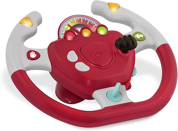 Battat – Interactive Steering Wheel – Portable Car Toy – Kids Games & Songs – Toddler Road Trip – 2+ Years – Geared to Steer
