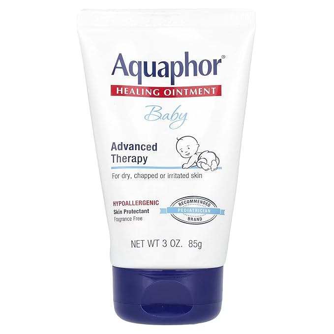 Aquaphor Baby Healing Ointment - Advanced Therapy for Chapped Cheeks and Diaper Rash, 4 Tube Pack