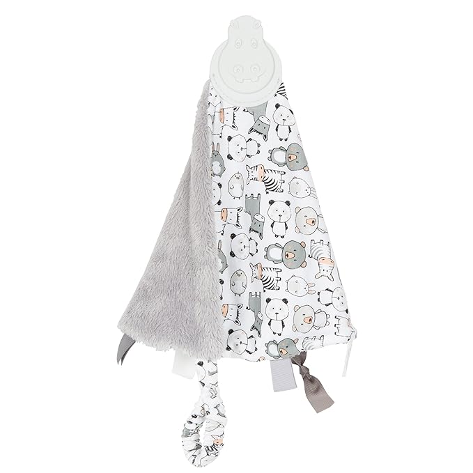 Cheeky Chompers Comfortchew | Baby Lovey with Silicone Teether & Sensory Tags | Soft Fleece Material, Attachable Loop, Machine Washable | (Panda Pals)