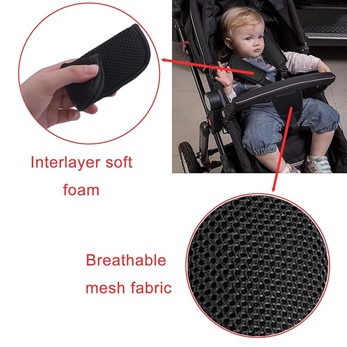 3 Pack Car Seat Strap Covers,Car Seatbelt Crotch Cushion for Newborns Infants Kids, Car Seat Belt Kit for Toddlers,Universal Seat Belt Strap Covers