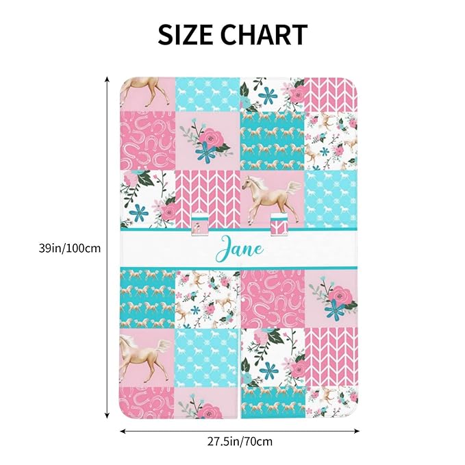 Personalized Baby Car Seat Canopy for Girls, Custom Name, Floral Horse Pink, Water Resistant, Universal Fit, Polyester, Car Seat Cover