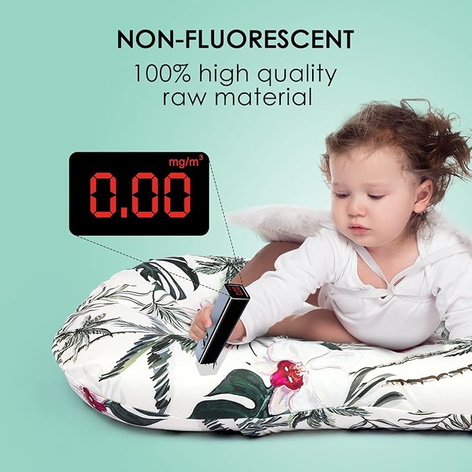 Ultra Soft Baby Lounger Cover | Mexxi 100% Hypoallergenic Stretchy Baby Nest Cover for Newborn (Cover Only) (White Orchid)