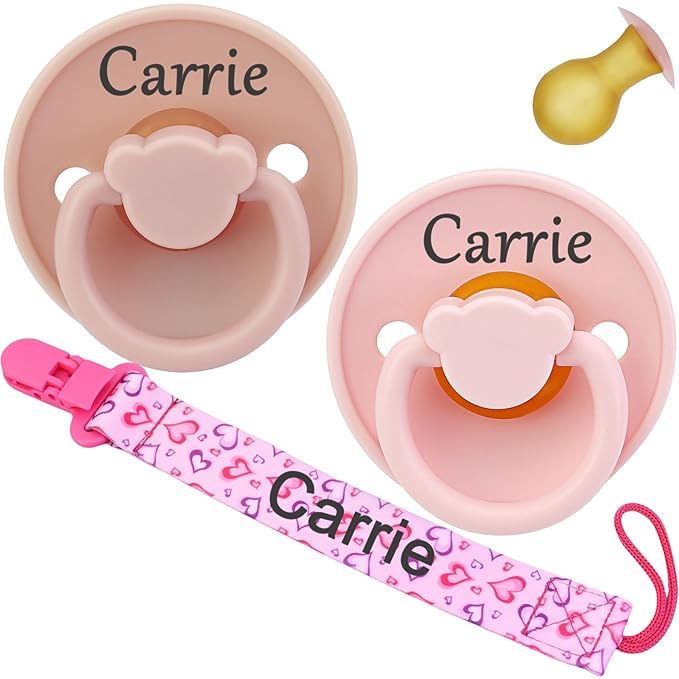 Personalized Pacifiers with Name to Toddlers, Customized Baby Pacifiers for Babies, Aged 0-6 Months, BPA Free
