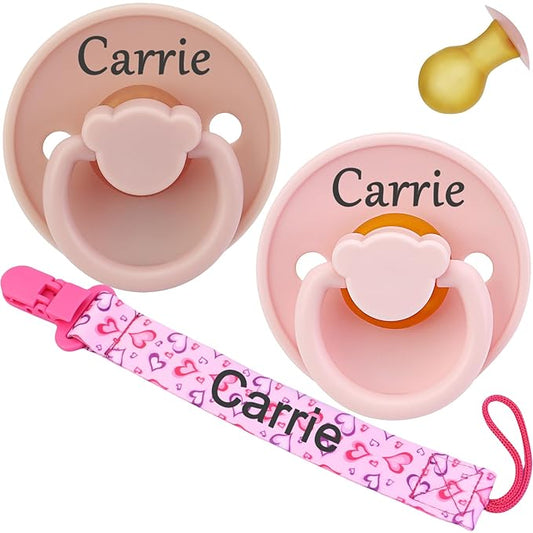 Personalized Pacifiers with Name to Toddlers, Customized Baby Pacifiers for Babies, Aged 0-6 Months, BPA Free