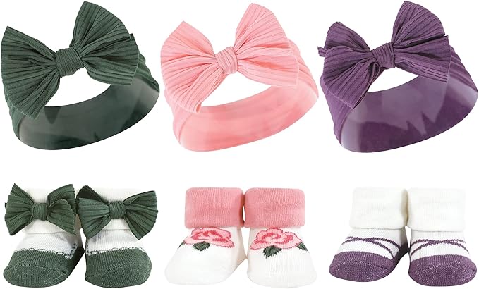 Hudson Baby Girl's Headband and Socks Giftset