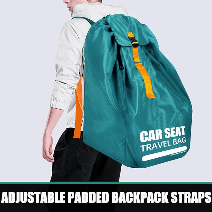 Car Seat Travel Bag for Airplane, Large Car Seat Bags for Air Travel with Comfort Padded Straps, Carseat Storage Bag / Backpack for Carseat Airport, Carseat Cover Travel - Baby Travel Essential