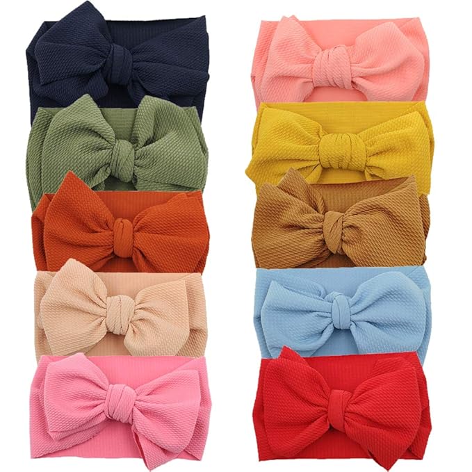 Baby Headbands for Girls Nylon Hair Bows Turban Knotted Headwraps for Newborn Infant Toddlers Kids