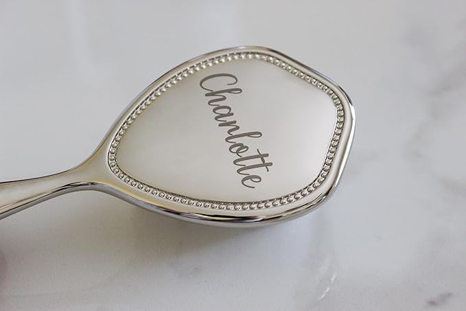 Engraved Silver-Plated Brush & Comb Set – Newborn Grooming Kit, Soft Bristle Hairbrush, Custom Baby Keepsake Gift for Baby Shower, Christening, Baptism.