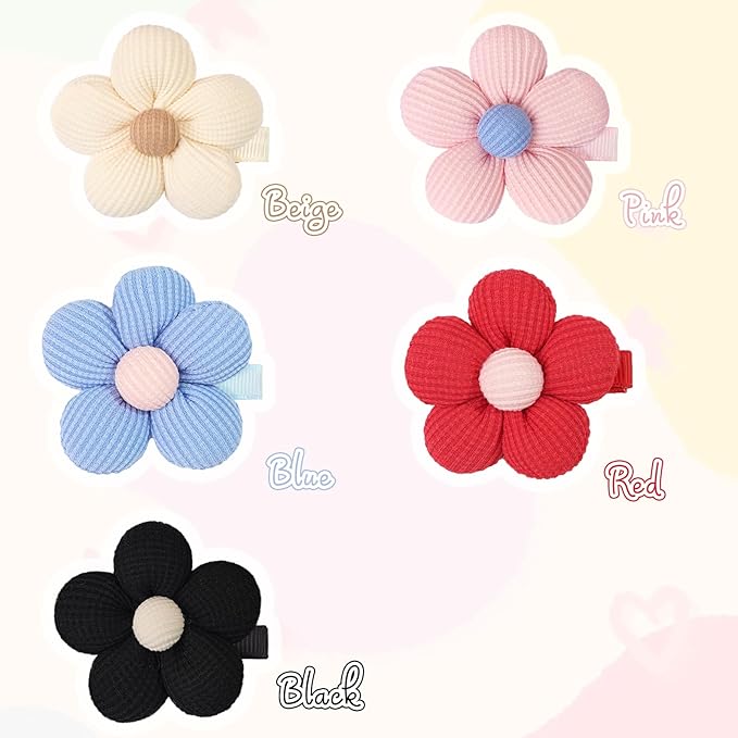 CÉLLOT Flower Hair Clips,10 Pcs Non-Slip Flower Bows Alligator Clips Hair Accessories for Girls Toddlers Teens and Women