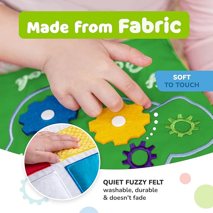 deMoca Busy Book for Toddlers 1–3, Quiet No Noise Activity Book for Travel and Public Use, Montessori My Quiet Book for 1 Year Old, Busy Board Gift for Boys and Girls