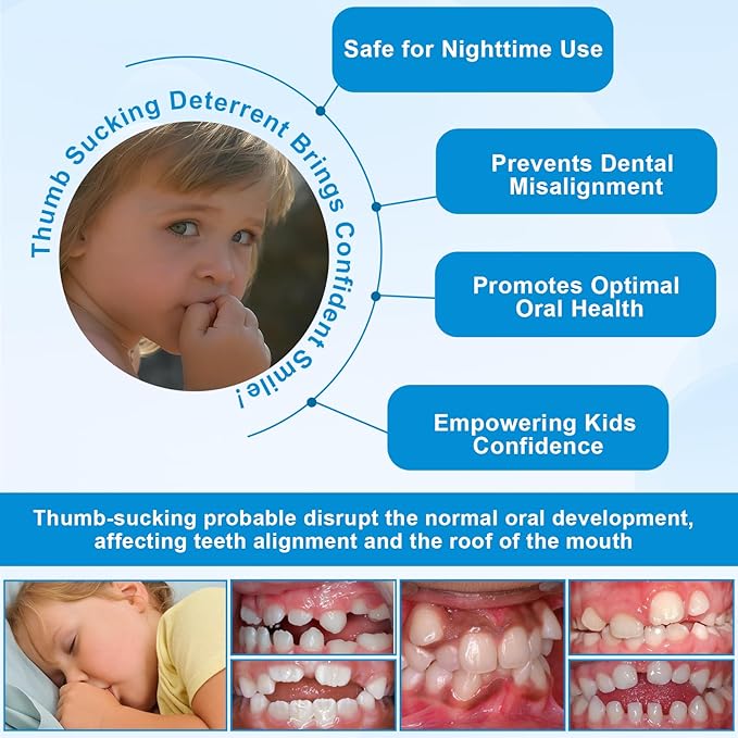 JFHNMLW 2 Pcs Thumb Sucking Deterrent, Sky Blue Automobile Elbow Thumb Guard for Thumb Sucking, Nail Biting Treatment for Kids Prevention Anti Nose Picking for Boys Girls Finger Sucking Prevention