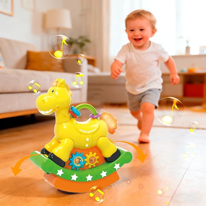 Baby Crawling Walking Toys for Toddlers with Adorable Shape, Musical Car Crawling Developmental Toys with Sounds and Lights, Ideal Gifts for Babies