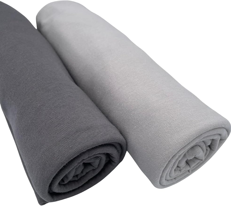Pack N Play Sheets Fitted 27 x 39, Compatible with Graco Pack N Play or Similar - 100% Jersey Cotton - Soft, Durable & Hypoallergenic, 2-Pack, Light & Dark Grey, by SheetWorld, Made in USA