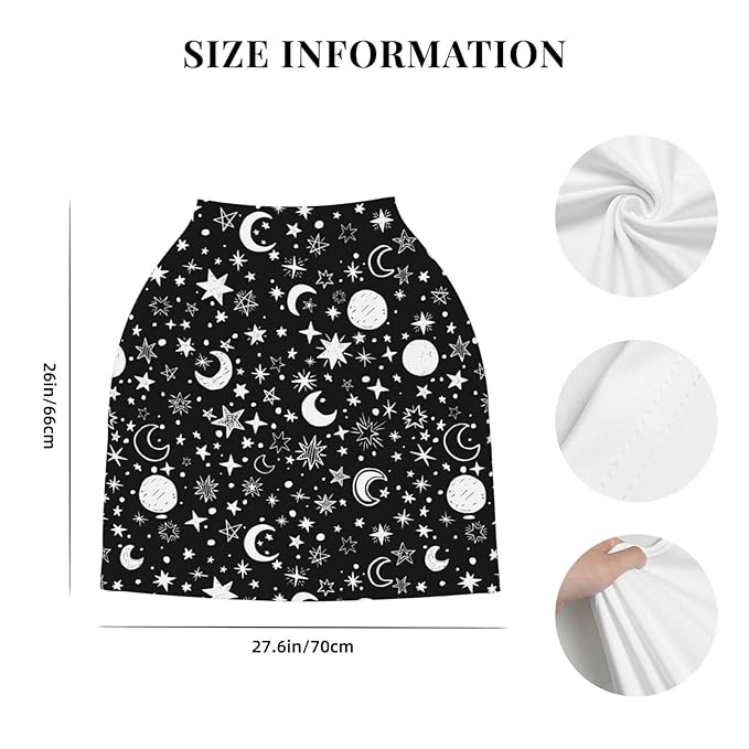 Moon Star Baby Stuff Car Seat Cover for Baby Carseat Covers for Girl Boy Stretchy Soft Breathable Breastfeeding Infant Car Seat Canopy Carrier Cover