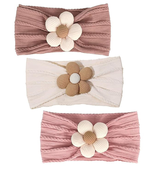 Baby-Girls Floral-Bows-Headband Baby-Turban-Knotted-Elastic-Soft-Headwrap for Newborn-Infant-Toddler Hair-Accessories