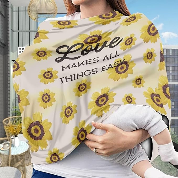 Multi-Purpose Baby Car Seat Cover Stroller Canopy Covers Stretchy Soft Breastfeeding Shawl for Babies Car Seat Canopy Cover Modern Size