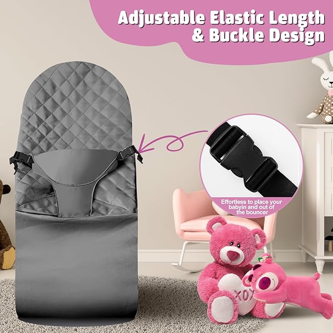 Fabric Seat for Bouncer - for BabyBjorn Replacement Cover Compatible with BabyBjörn Bouncer Bliss, Soft Breathable Machine Washable (Dark Gray)