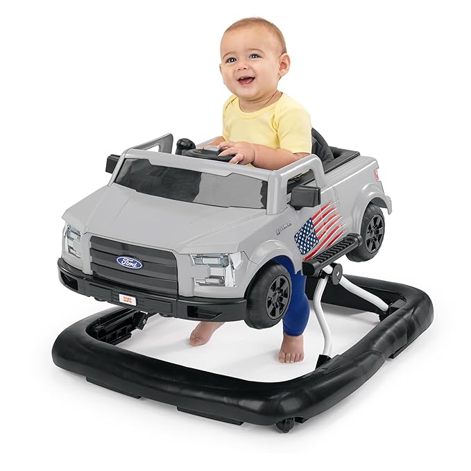 Bright Starts Ways to Play Walker - Ford F-150, All American, 4-in-1 Walker for 6 Months and Up, 2 Can Play At Once