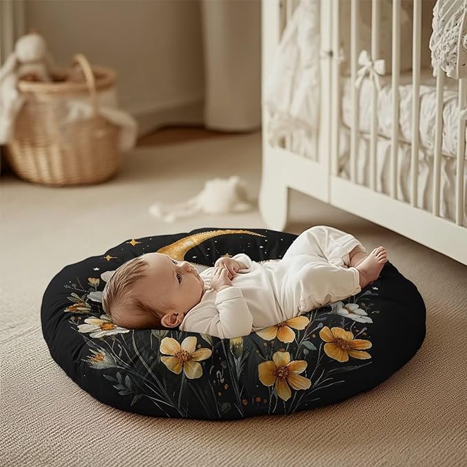 Newborn Lounger Cover, Moon Wear-Resistant Newborn Lounger Cover Removable Nursing Pillow Slipcover Breathable Baby Lounger Slipcover for Boys Girls