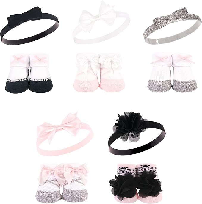 Hudson Baby Girl's Headband and Socks Giftset