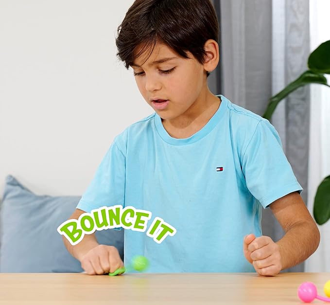Simba 105952679 Bounzyball Double Pack, 3 Assorted Designs, Only One Item Delivered, Rubber Trickball with Rubber Cord and Finger Loop, Diameter: 2.5 cm, from 5 Years