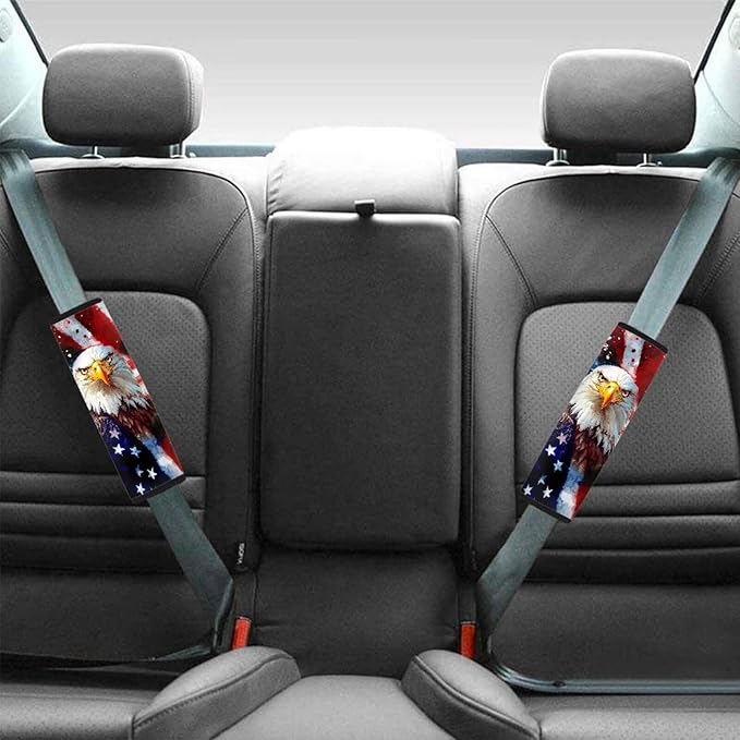 American Flag Seat Belt Cover Seatbelt Shoulder Pad 4th of July Decorations Universal Car Seat Belt Pads Cover Soft Car Seat Belt Pad Cushion Shoulder Pads for Adults Kids