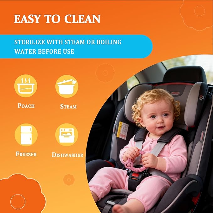 Easter Teething Toys for Newborns 0-3-6Months Food-Grade Silicone BPA-Free Anti-Choking One-Piece Design Soft & Non-Toxic First Teether for Tiny Hands Easy Grip, Gentle Gum Massage, Multi-Color 3-Pack
