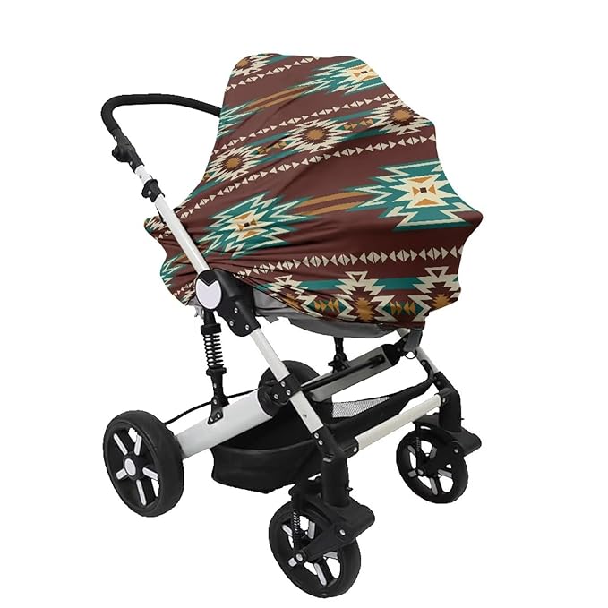 Tribal Southwest Aztec Print Car Seat Covers Baby Multi-use Car Seat Canopy Carrier Cover, Breathable Breastfeeding Cover Baby Stuff Boys & Girls, All-in-1