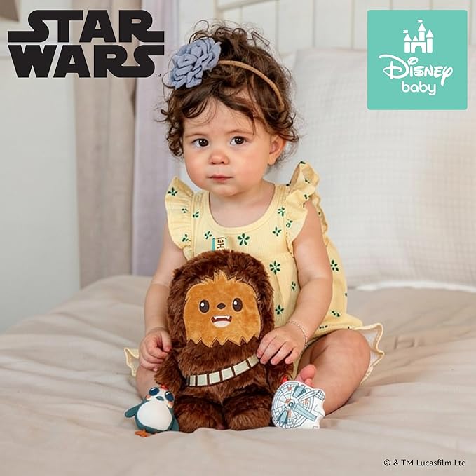 Kids Preferred Star Wars Chewbacca On the Go Activity Toy - with Rattle, Crinkle, Squeaker, Teether, Travel Clip, Sensory Toy, for Ages 0+