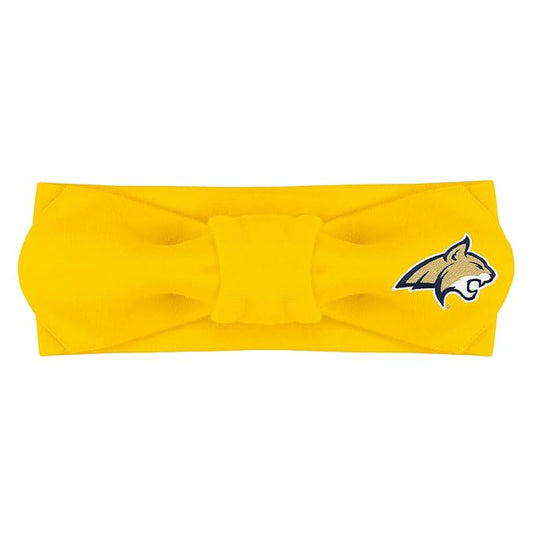 Creative Knitwear Montana State Bobcats Infant Girls Gold Solid Hair Knot Headband Embroidered Logo - Size Newborn - 4T