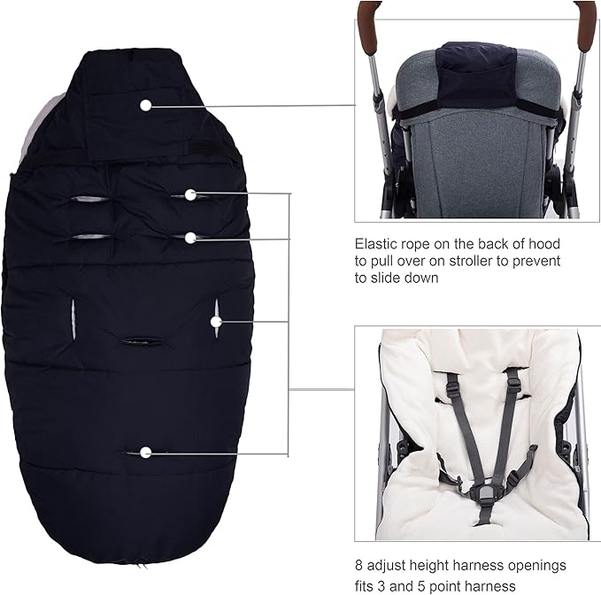 Weatherproof Winter Footmuff for Stroller Toddler, Univerisal Footmuff Infant and Toddler, Outdoor Waterproof Winter Walks Baby Stroller Bunting Bag/Sleeping Sack
