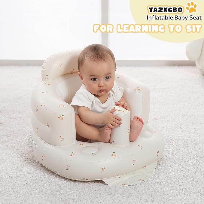 Inflatable Baby Seat for Babies 4-36 Months Inflatable Baby Chair Infant Back Support Sofa Newborn to Toddler Portable Baby Floor Seats for Sitting Up Baby Floor Seater