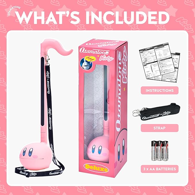 Otamatone Deluxe Japanese Musical Instrument Portable Music Synthesizer from Japan by Maywa Denki Studio Award Winning, Educational Fun Gift for Teens & Adults - Kirby (English Manual)