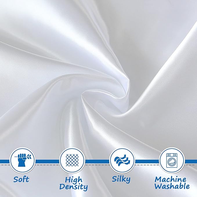 Satin Pack and Play Sheet Fitted, Soft & Silky Portable Playard/Mini Crib Sheets Mattress Cover for Boys and Girls, Compatible with Graco Pack n Play for Baby Hair and Skin, White