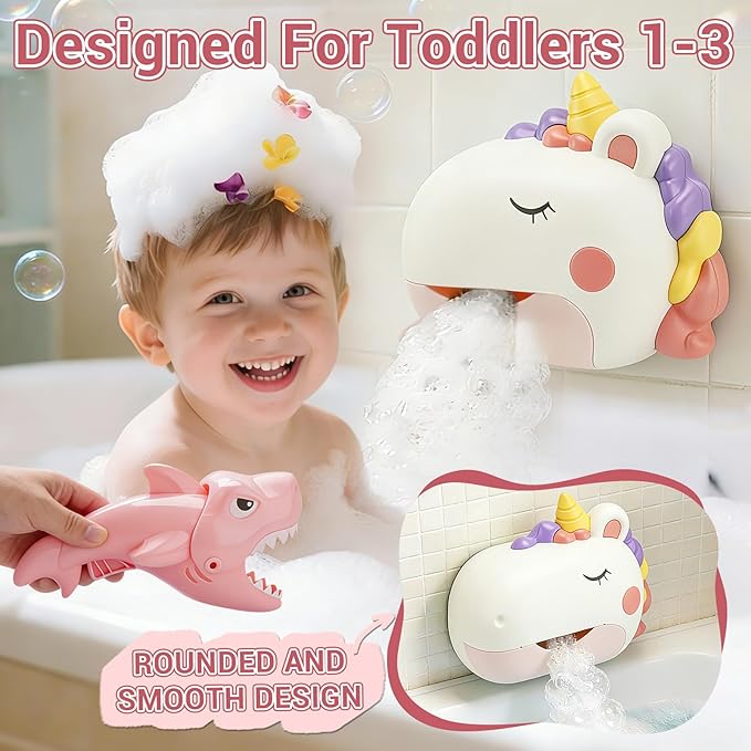Baby Bath Toys Bubble Machine for Toddlers 1-3 Toddler Fountain Bathtub Pool Water Table Toys Shark Bath Toy 6-12-18 Months Baby Bath Toy for Girls