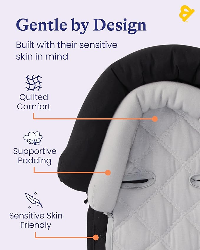 GoldBug Baby & Toddler 2-in-1 Duo Head Support for Car Seats - Black