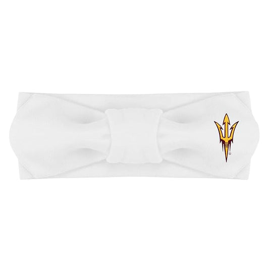 Creative Knitwear Arizona State Sun Devils Infant Girls White Solid Hair Knot Headband Embroidered Logo - Size Newborn - 4T