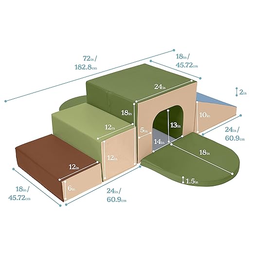 ECR4Kids SoftZone Single Tunnel Maze, Toddler Playset, Earthtone, 6-Piece
