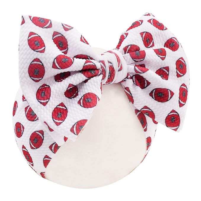 Baby Girls Football Headbands with Bow,Hairband Bowknot Newborn Football Bow Headwarp,Sports Wide Hair Accessories Gift for Football Newborn Infant Toddlers Kids