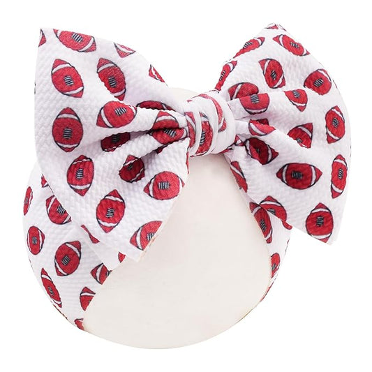 Baby Girls Football Headbands with Bow,Hairband Bowknot Newborn Football Bow Headwarp,Sports Wide Hair Accessories Gift for Football Newborn Infant Toddlers Kids
